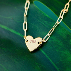 Engravable Heart Paperclip Chain Bracelet