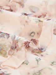 Chiffon Floral Bowknot Layered Ruffle Hem Mini Dress