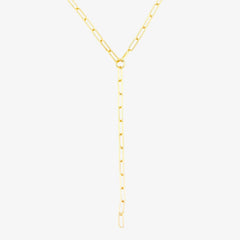 Paperclip Chain Lariat Necklace