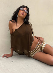 Safe Space Sheer Poncho Brown