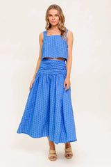 Urban Affair Top Skirt Set Blue