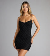 Mollie Beaded Mesh Bow Mini Dress