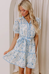 Sweet Embrace Floral Eyelet Mini Dress