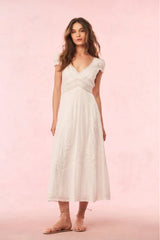 Suvi Cotton Midi Dress - White