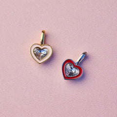 Harper Stone & Enamel Heart Charm