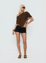 Safe Space Sheer Poncho Brown