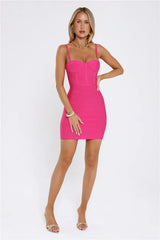 Iconic Edge Bandage Mini Dress Pink