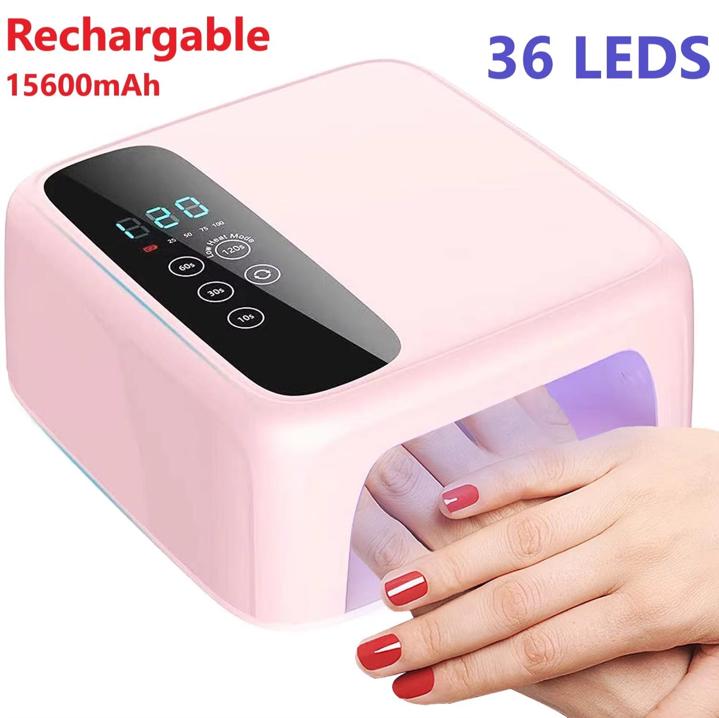 Wireless LED Nail Lamp UV Rechargeable 15600Mah Professional Gel Nail Dryer Nail Polish Curling Lamp for All Gel Nail Polish