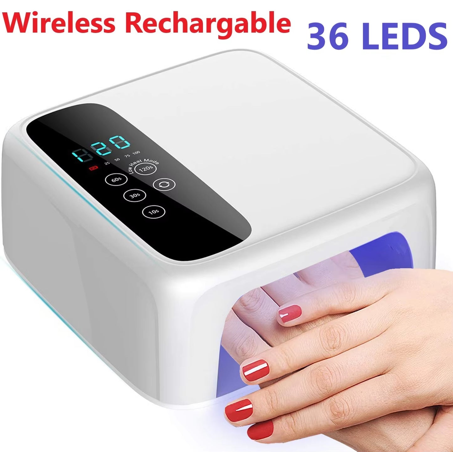 Wireless LED Nail Lamp UV Rechargeable 15600Mah Professional Gel Nail Dryer Nail Polish Curling Lamp for All Gel Nail Polish