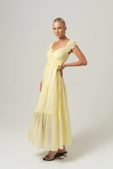 Renee Yellow Flowy Maxi Dress