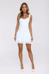 Glow Hour Embroidered Mini Dress White
