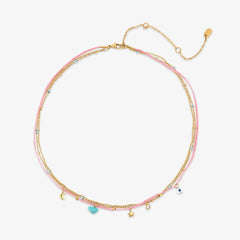 String and Chain Layered Necklace