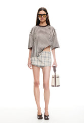 LIONESS Unchartered Skort Beige Plaid