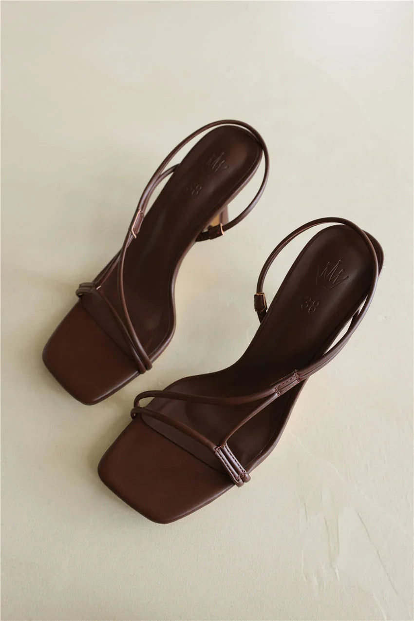The Kitty Heels Brown PU