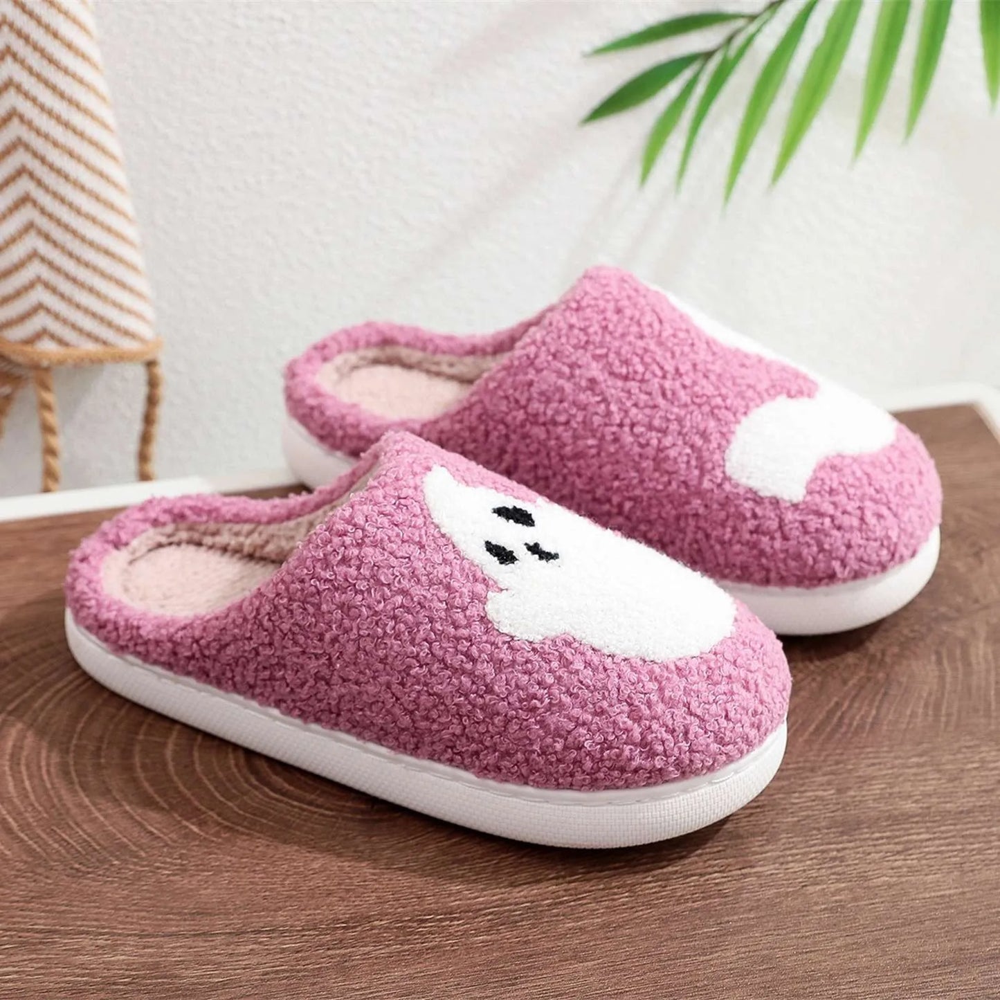 Halloween Christmas Velvet Lined Warm Slippers Holiday House Shoes Home Slipper for Women Fuzzy Outdoor Indoor Bedroom Slippers