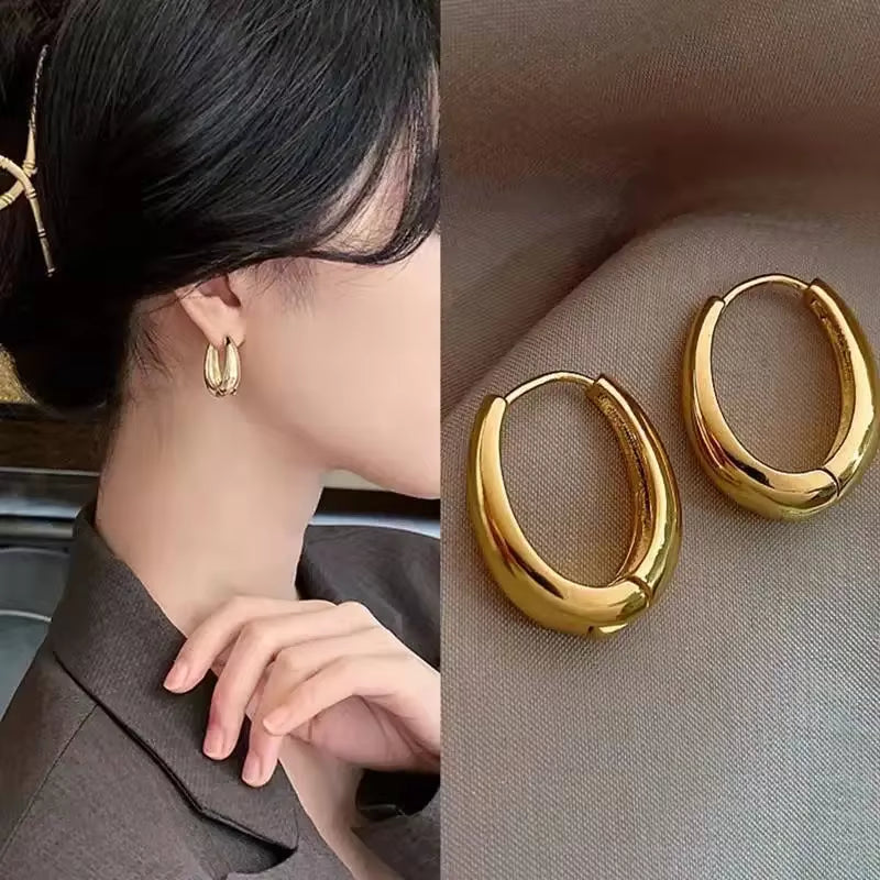 2023 Hot Sale Fashion Metal Hoop Earrings for Woman Vintage Doop Earring Trend Classic Party Wedding Ear Buckle Jewelry Gift