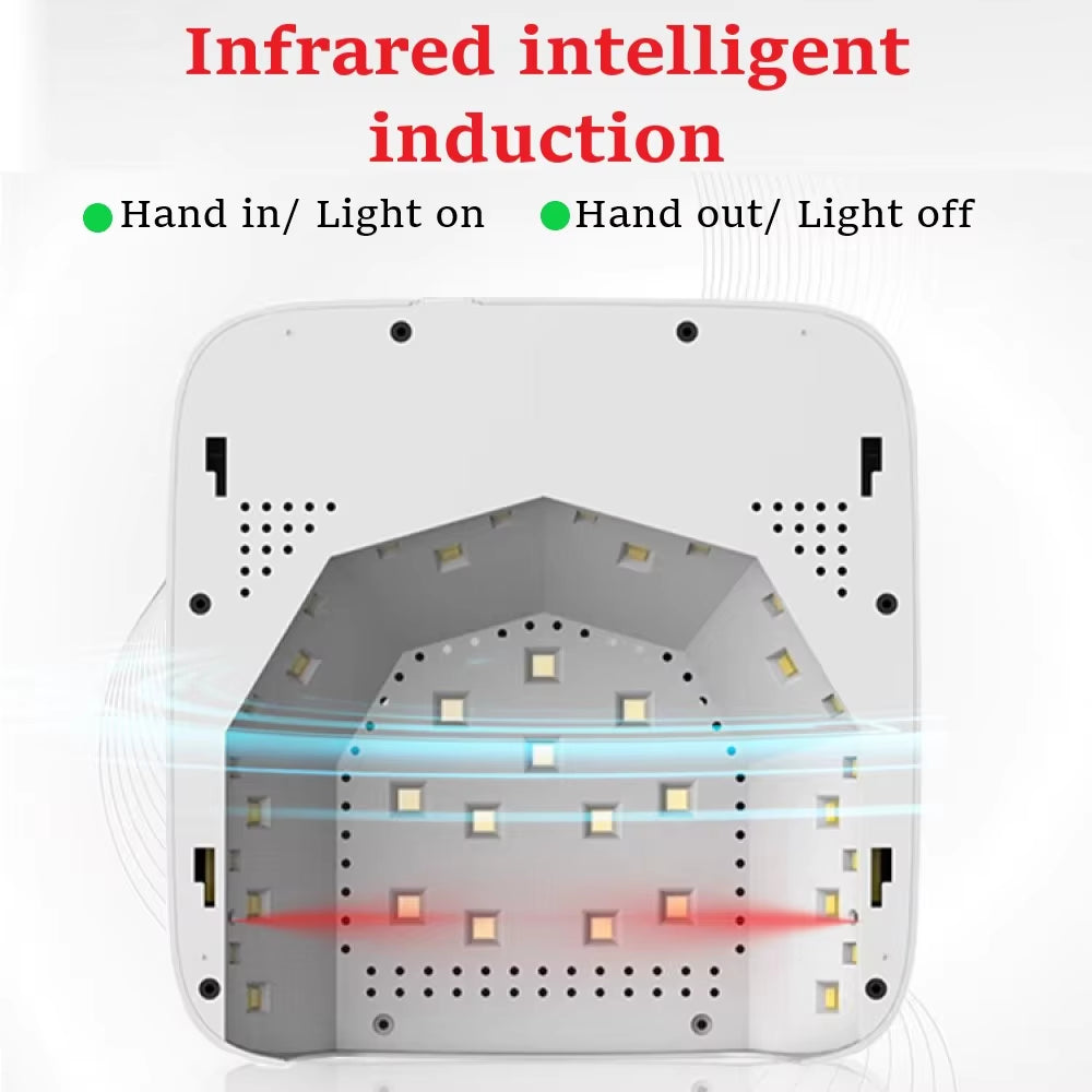 Wireless LED Nail Lamp UV Rechargeable 15600Mah Professional Gel Nail Dryer Nail Polish Curling Lamp for All Gel Nail Polish